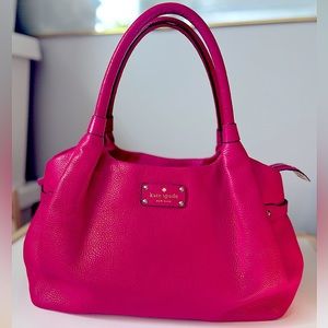 Y2K Vintage Kate Spade Hot Pink Leather Bag💖